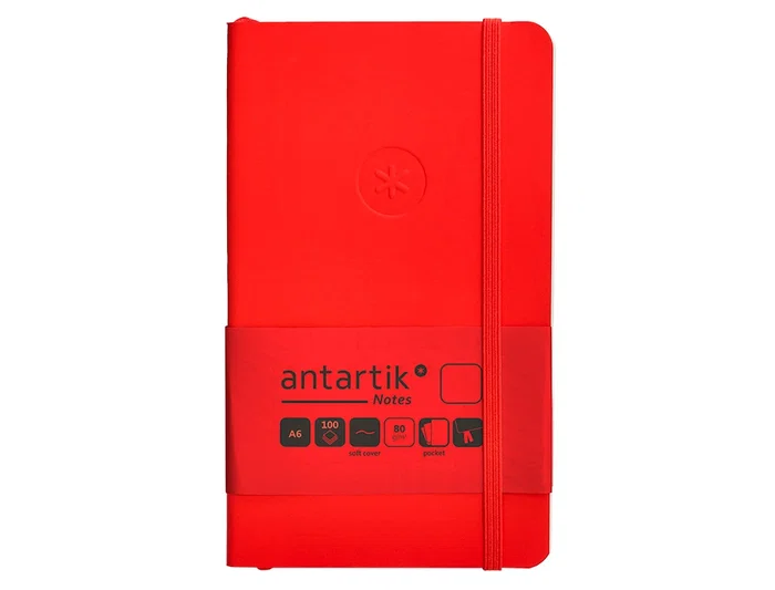 Antartik Cuaderno A6 Tapa Blanda Hojas Lisas Rojo 100 Hojas 80 gr FSC