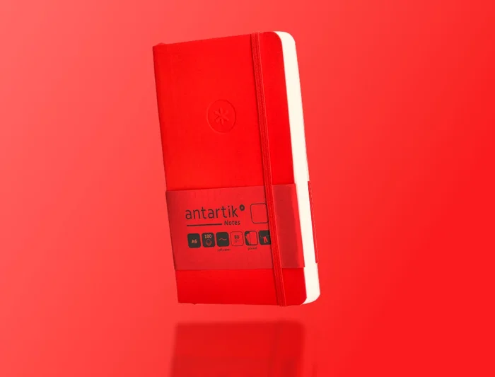 Antartik Cuaderno A6 Tapa Blanda Hojas Lisas Rojo 100 Hojas 80 gr FSC