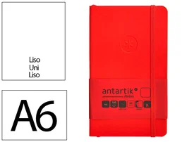 Antartik Cuaderno A6 Tapa Blanda Hojas Lisas Rojo 100 Hojas 80 gr FSC