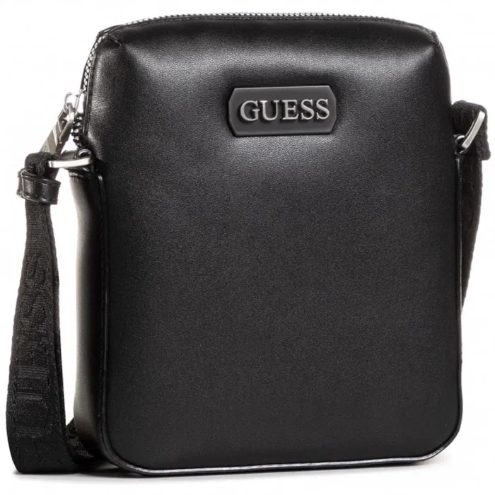 Guess Dan Bolso bandolera mini de cuero Negro Guess Dan Bolso bandolera mini de cuero Negro