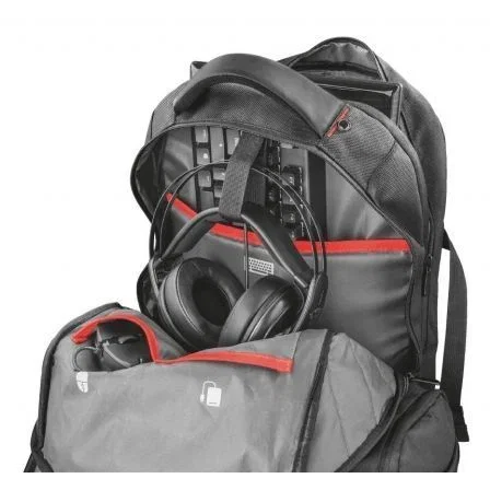 Mochila Trust Gaming GXT 1250 Hunter Gaming Backpack para Portátiles hasta 17.3"/ Antirrobo/ Impermeable