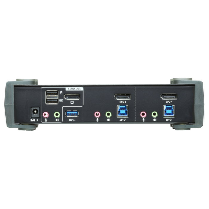ATEN Switch KVM USB 3.1 Gen 1 de 2 puertos para 4K DisplayPort 1.2 con Audio y Cables incluidos (KVMP)