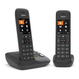 Gigaset C575A Duo Teléfono Inalámbrico DECT Negro con 2 Terminales, Contestador y Pantalla Color TFT
