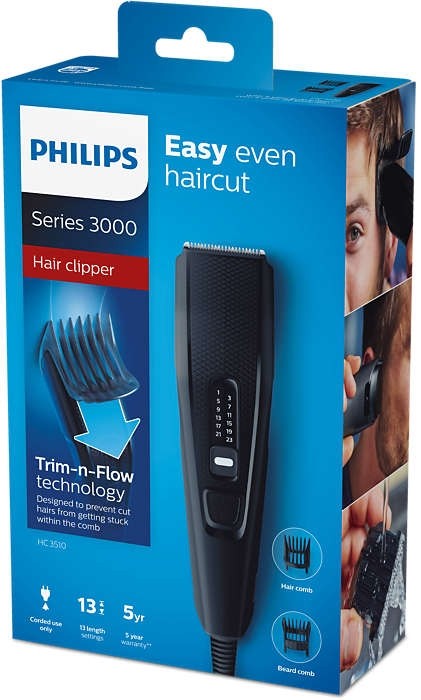 Philips Cortapelos Serie 3000 HC3510/15 con 2 Accesorios Philips Cortapelos Serie 3000 HC3510/15 con 2 Accesorios