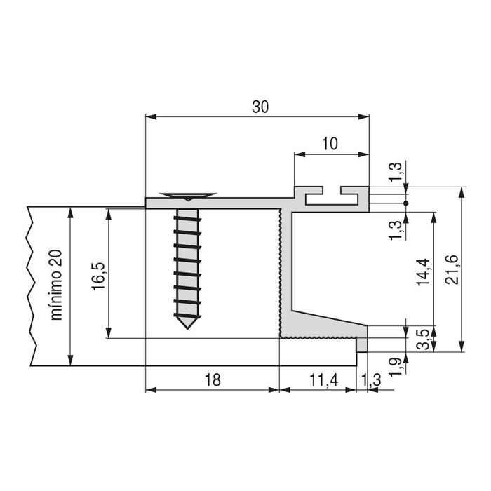 Herrajes Alk Perfil Tirador Aluminio Calas 30B Efecto Inox 2,60 Metros Set 6 Unidades Herrajes Alk Perfil Tirador Aluminio Calas 30B Efecto Inox 2,60 Metros Set 6 Unidades