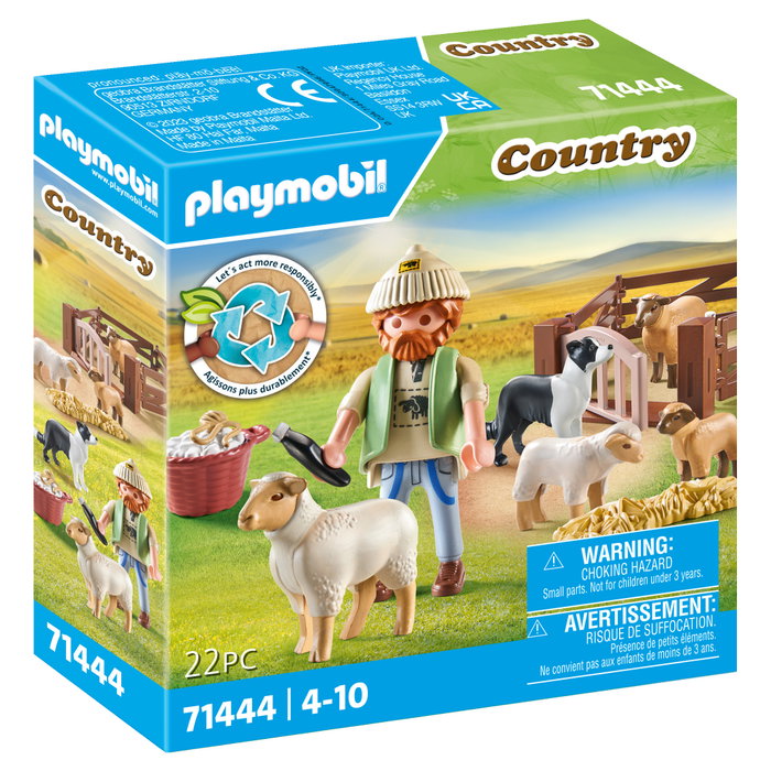 PLAYMOBIL Country Pastor con rebaño de ovejas 71444