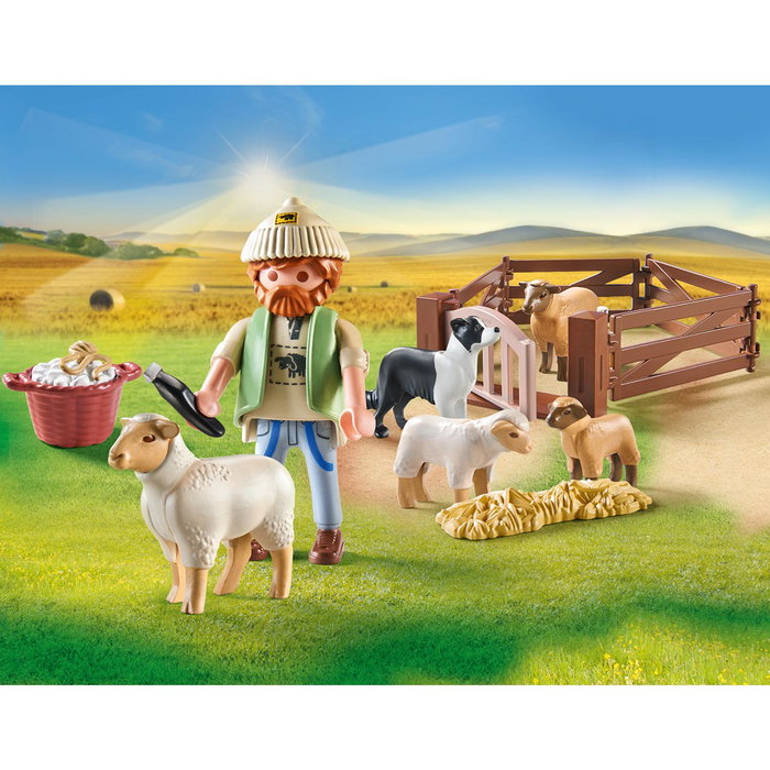 Playmobil Pastor con rebaño de ovejas Country 71444 - Juguete de rol +4 años