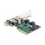 DeLOCK Tarjeta PCIe x4 a 2 USB 3.2 Gen 2 Externos Tipo-A 10 Gbps, Factor de Forma Low Profile, Incluye Puerto SATA Interno, Chip ASM3142