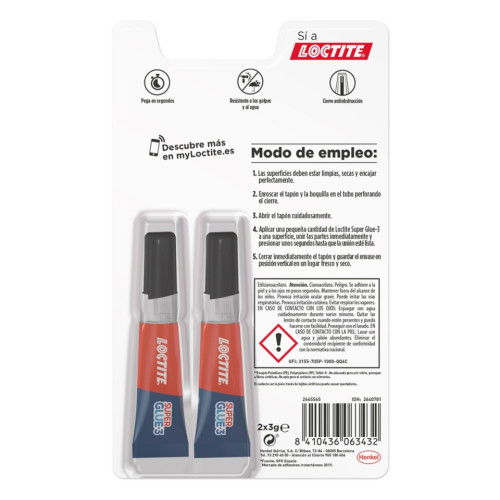 Loctite Pegamento SuperGlue-3 Original Duo 2x3 Blister 6gr Transparente 2640781