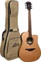 LAG Guitarra Acústica Hyvibe H2 Dreadnought Cutaway Electroacústica Tapa Maciza Cedro con Electrónica HyVibe H2
