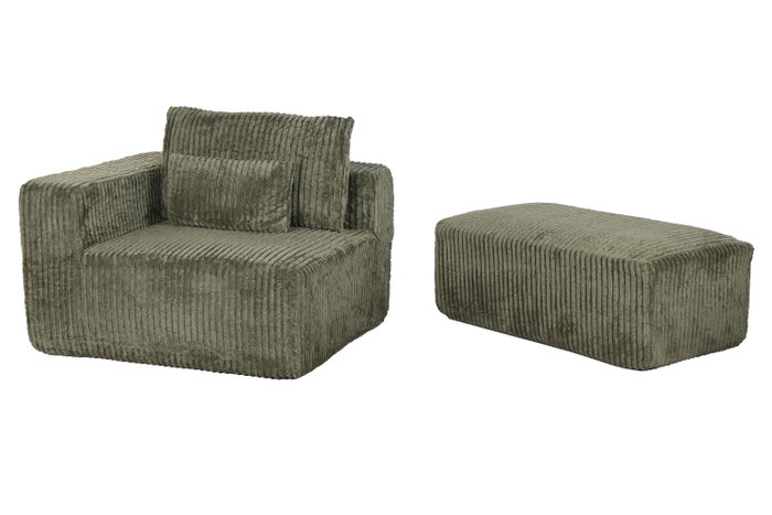 DKD Home Decor Sofá Scandi Verde 220 x 158 x 91 cm Poliéster Foam