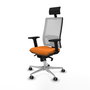 PIQUERAS Y CRESPO Silla de oficina Horna con mecanismo Sincro, color Naranja y Blanco