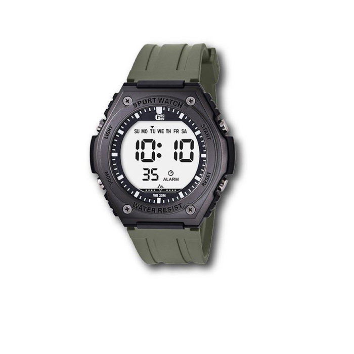 GBody Reloj Digital para Hombre LCD con Luz LED Blanca y Resistencia al Agua WR30, Incluye Estuche