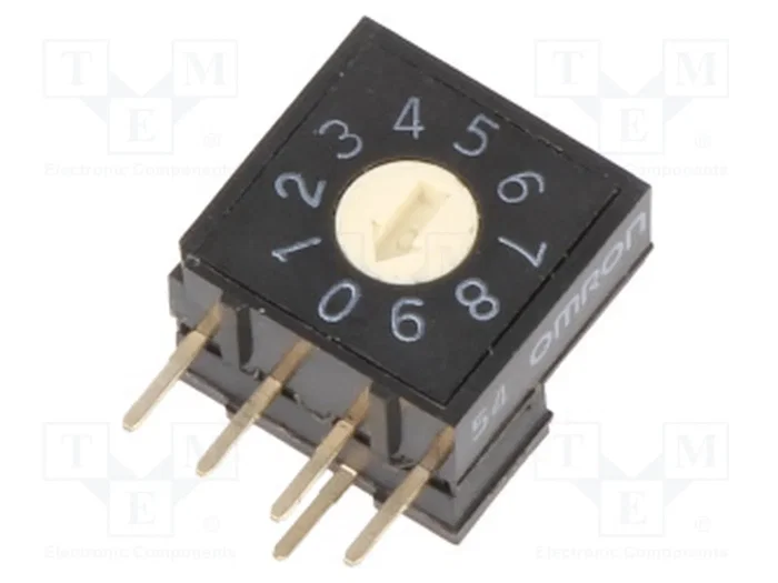 Aratas (Formerly Omron Components) Conmutador de código DEC/BCD 10 posiciones THT Aratas (Formerly Omron Components) Conmutador de código DEC/BCD 10 posiciones THT
