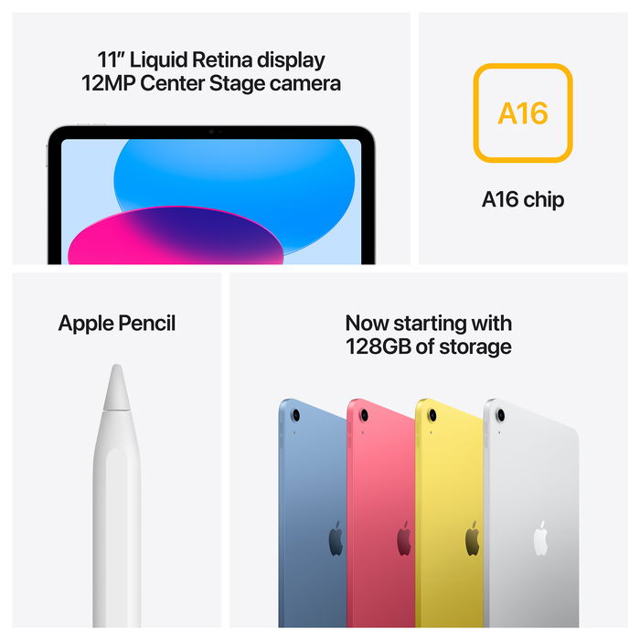 Apple iPad 11 Wi-Fi 128GB 11.Gen 27,9 cm (11") 2360 x 1640 Pixeles Amarillo