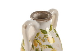 DKD Home Decor Jarrón de Gres Limones Amarillo