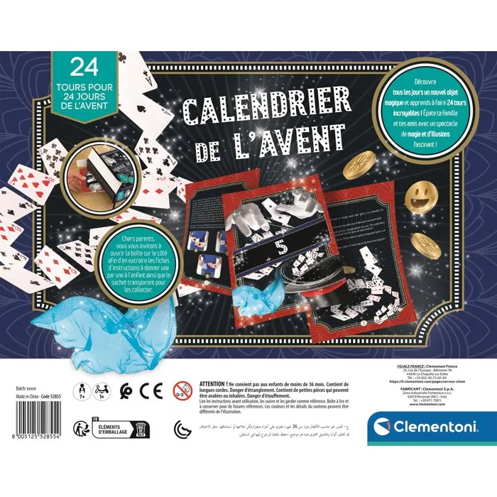 Clementoni Calendario Mágico de Adviento con 24 Trucos de Magia Clementoni Calendario Mágico de Adviento con 24 Trucos de Magia