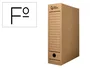 Liderpapel Caja Archivo Definitivo Folio Cartón Reciclado 325g/m2 Lomo 100 mm Kraft 365x100x251 mm