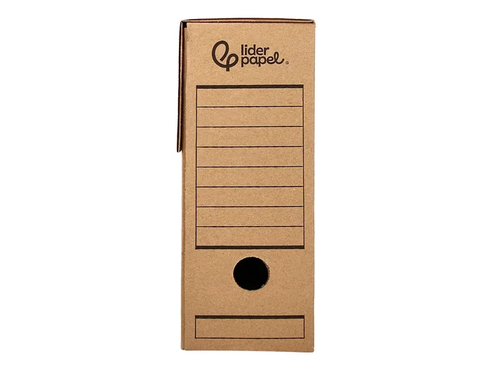 Liderpapel Caja Archivo Definitivo Folio Cartón Reciclado 325g/m2 Lomo 100 mm Kraft 365x100x251 mm