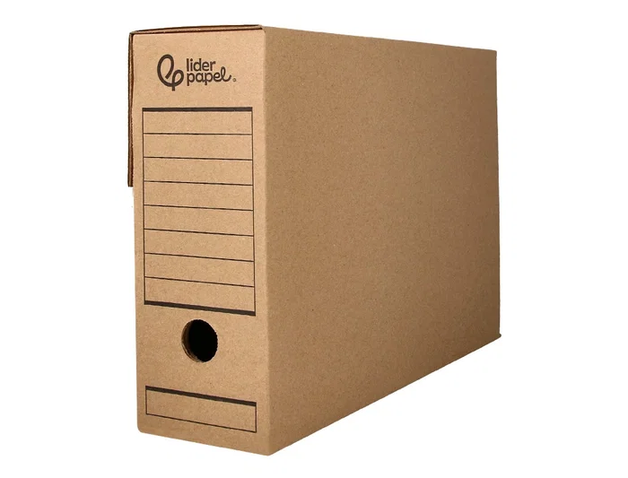 Liderpapel Caja Archivo Definitivo Folio Cartón Reciclado 325g/m2 Lomo 100 mm Kraft 365x100x251 mm