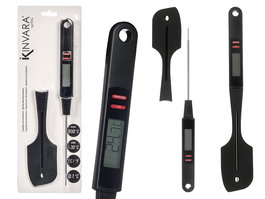 Kinvara Espatula Silicona con Pincho de Temperatura Negra 32.5x2.5x9 cm (Set de 6)
