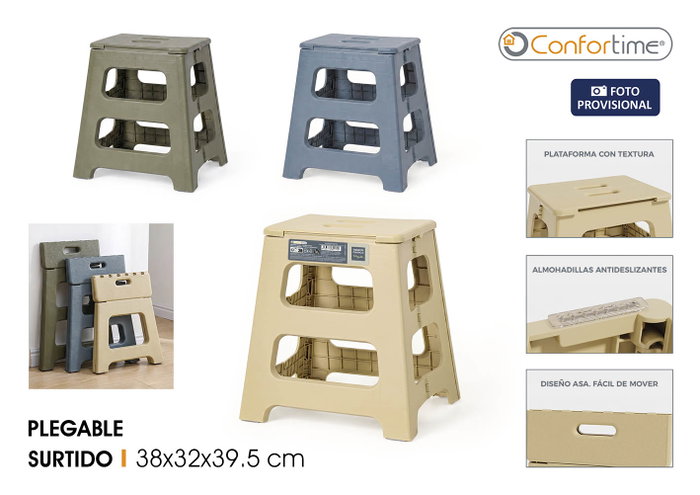 Confortime Taburete Plegable 3-Surt 38x32x39.5 cm Confortime Taburete Plegable 3-Surt 38x32x39.5 cm
