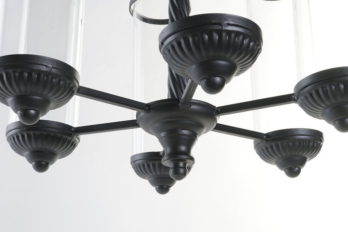 DKD Home Decor Portavela Vintage Negro Metal Cristal 53 x 52 x 53 cm