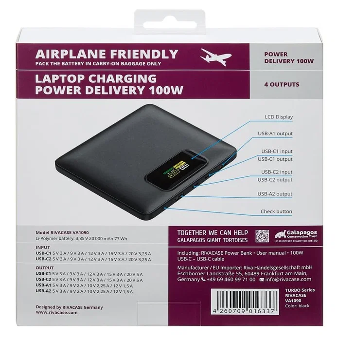 Rivacase Power bank USB 20000mAh VA1090