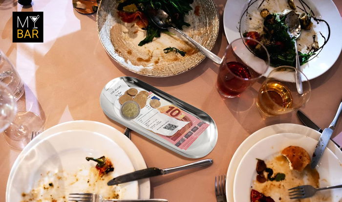 My Bar Bandeja Cambio Inoxidable Bar Oval 22,2 cm x 9,5 cm x 1 cm (24 Unidades)