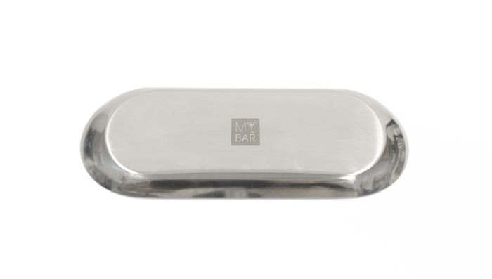 My Bar Bandeja Cambio Inoxidable Bar Oval 22,2 cm x 9,5 cm x 1 cm (24 Unidades)