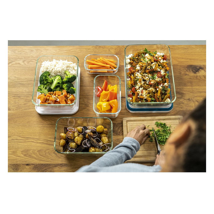 ZWILLING 36815-019-0 Fresh&Save Quick Set La Mer - Envasadora al Vacío Automática con Recipientes de Vidrio, Sellado al Vacío, 110-240V, Azul, Incluye Bolsas y Rollo