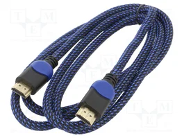 SAVIO Cable HDMI 2.0 High Speed + Ethernet 1,8m Negro-Azul