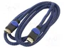 SAVIO Cable HDMI 2.0 High Speed + Ethernet 1,8m Negro-Azul