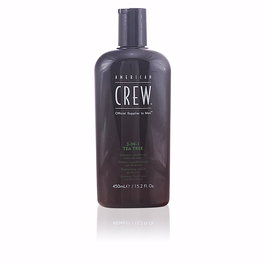 American Crew TEA TREE 3 en 1 Champú, Acondicionador y Gel de Ducha 450 ml