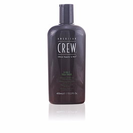 American Crew Crew 3 en 1 Tea Tree Champú Acondicionador y Body Wash Cabello y Cuerpo 450ml