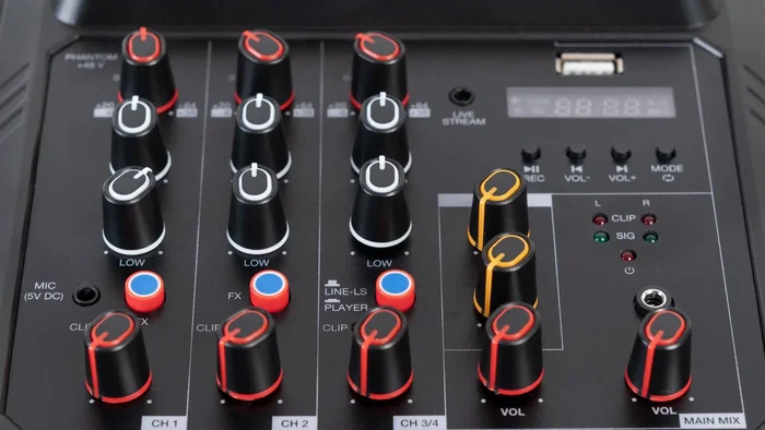 Fonestar MIX-4LIVE Mezclador de DJ 4 canales con Bluetooth