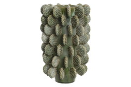 DKD Home Decor Jarrón de Gres Cactus Verde 28x28x39 cm