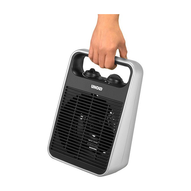 Unold 86106 Calefactor Eléctrico Negro y Plata