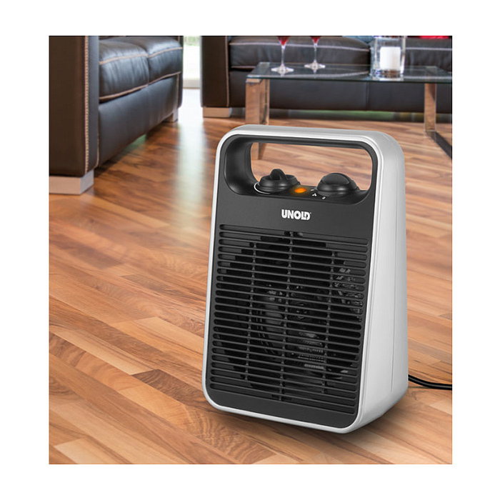 Unold 86106 Calefactor Eléctrico Negro y Plata