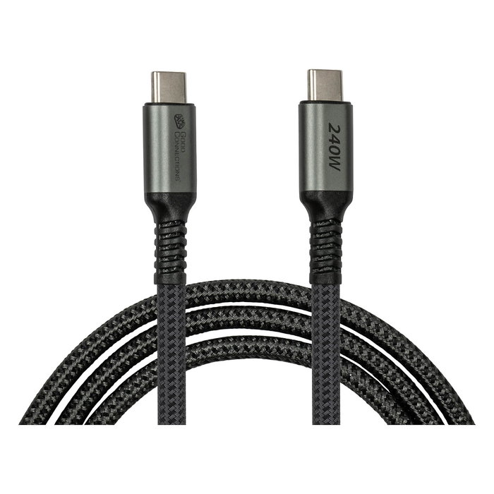 Kabelmeister 2240-CCT010A Cable USB C a USB C 2.0 1m 240W Trenzado Antracita