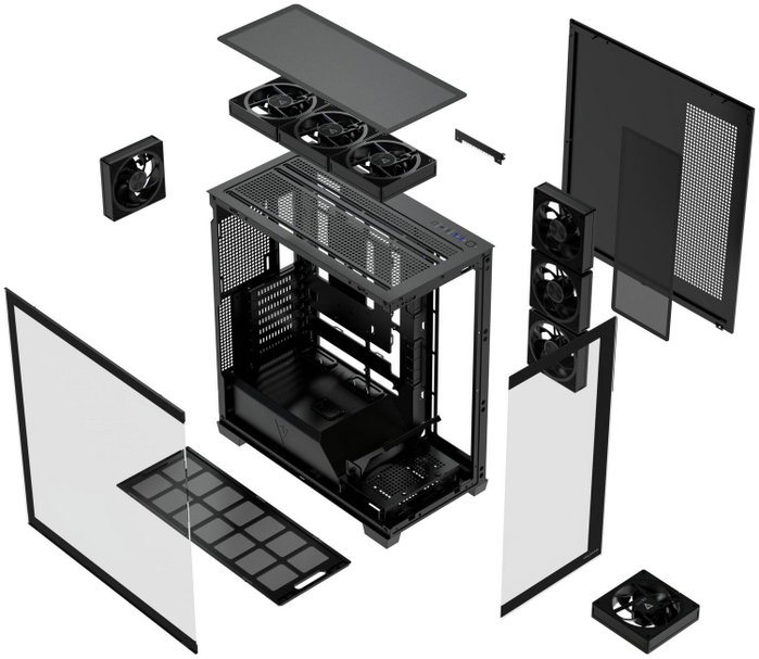 Modecom Volcano Stellar Plus ARGB 8F Chasis Midi Tower Gaming Negro con Ventiladores ARGB