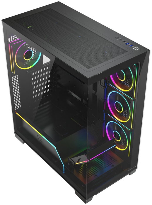 Modecom Volcano Stellar Plus ARGB 8F Chasis Midi Tower Gaming Negro con Ventiladores ARGB