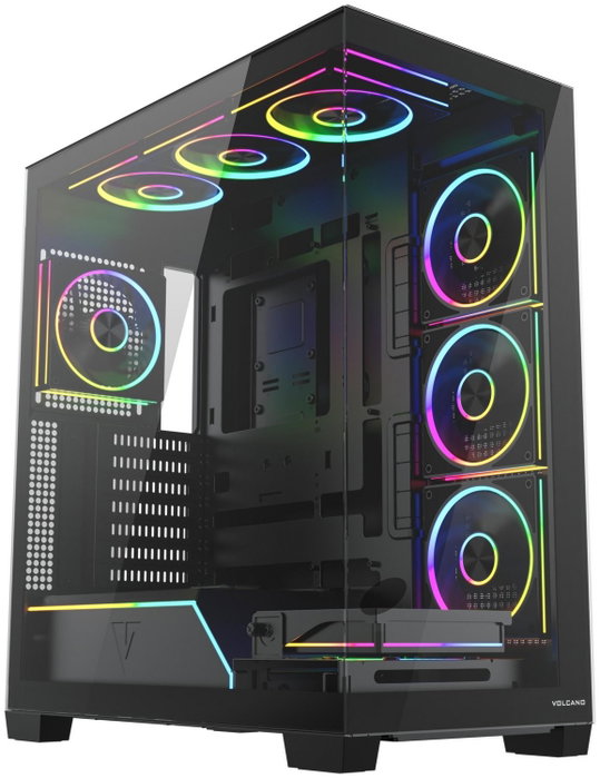 Modecom Volcano Stellar Plus ARGB 8F Chasis Midi Tower Gaming Negro con Ventiladores ARGB