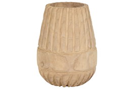 DKD Home Decor Jarron Natural Jarrones 24 Madera Paulownia Natural 32 x 42 x 32 cm