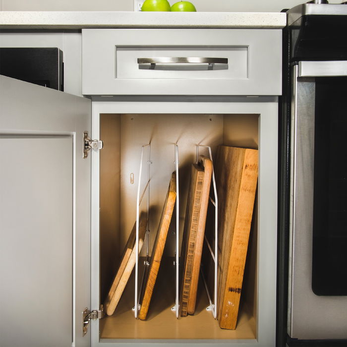 Emuca Juego de 4 separadores para armarios y estanterías., Cromado, Acero