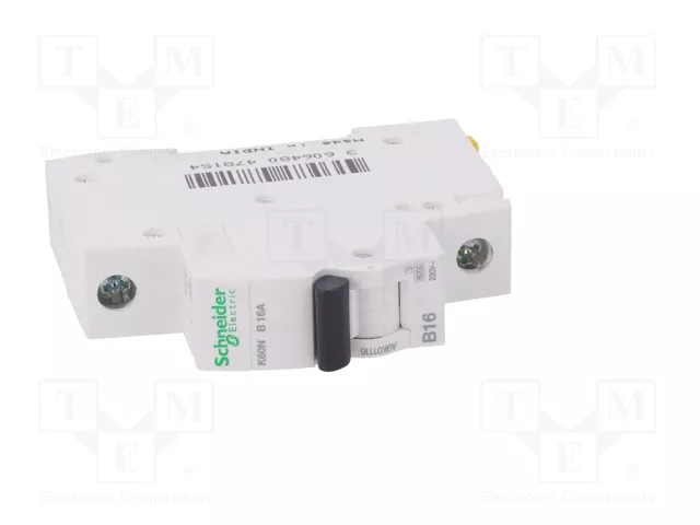 SCHNEIDER ELECTRIC Interruptor magnetotérmico K60N 16A 1P 6kA SCHNEIDER ELECTRIC Interruptor magnetotérmico K60N 16A 1P 6kA