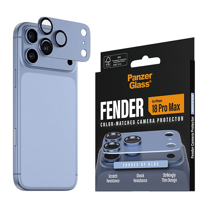 PanzerGlass Fender iP 18 Pro Max Shades of Blue Kameraschutz Proteccion de Cámara