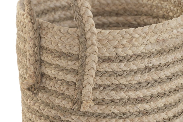 DKD Home Decor Set de 3 Cestas de Fibra Natural