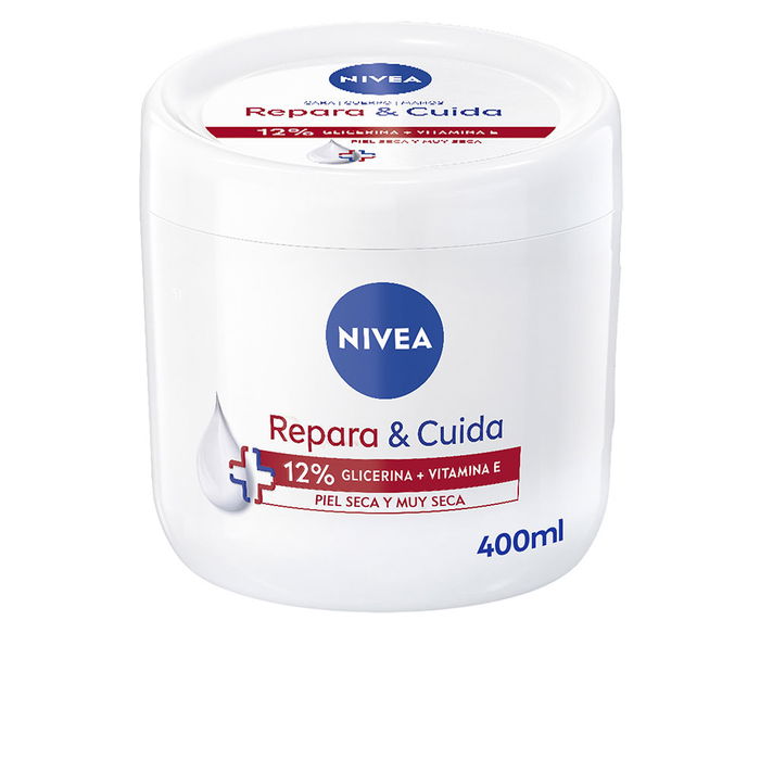 Nivea REPARA & CUIDA 12% Glicerina + Vitamina E Crema Corporal Hidratante Piel Seca 400 ml