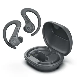 JLab Auriculares True Wireless Stereo (TWS) Bluetooth 5.2 Sport, Grafito, Llamadas/Música, Resistencia IP66, Autonomía Hasta 60h con Estuche de Carga